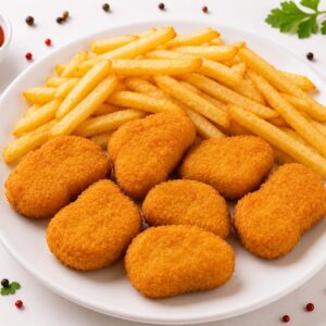 Chicken nuggets (7 stück) mit pommes
